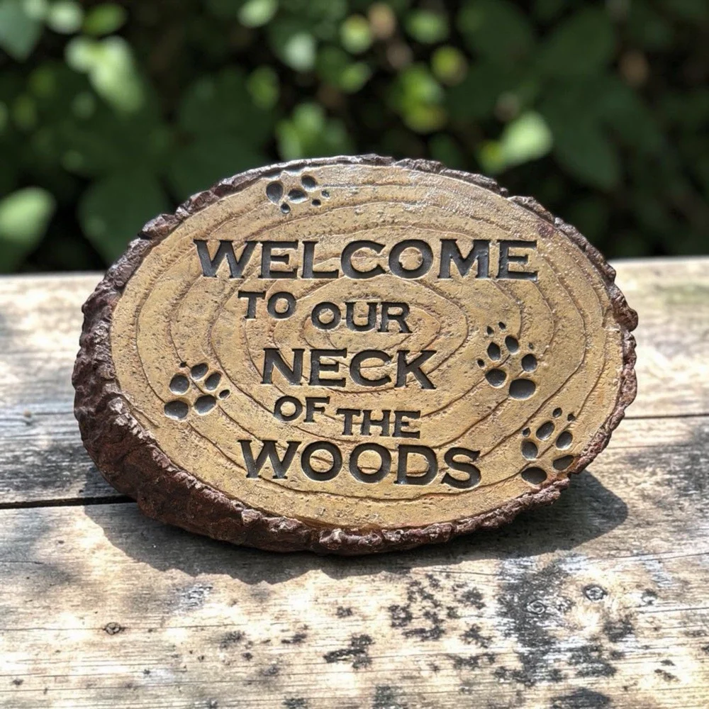 Welcome To‎ Our Neck Of The Woods Rustic Wood Decor Wall Hanging Sign